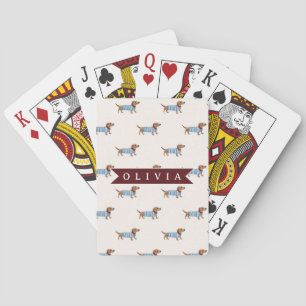 Jeu De Cartes Motif de chien Dachshund mignon et chic personnali