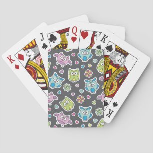 Jeu De Cartes motif de chouettes de dessins animés