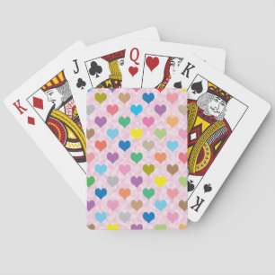 Jeu De Cartes Motif de coeurs colorés