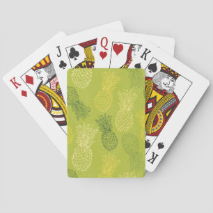 Jeu De Cartes Motif de contour d'ananas sur vert