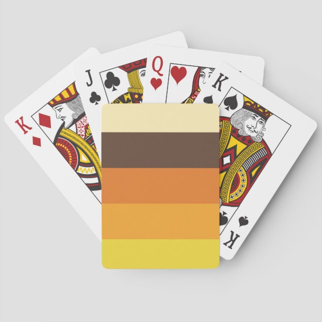 Jeu De Cartes Motif de couleur rayé Rétro 70s (dos)