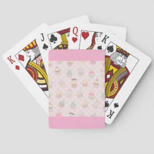 Jeu De Cartes Motif de cupcakes mignons à carreaux rose pastel