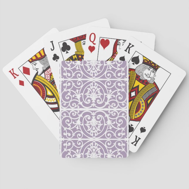 Jeu De Cartes Motif de défilement Lavender (dos)