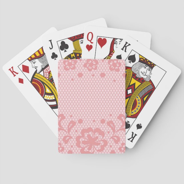 Jeu De Cartes Motif de dentelle, cru 3 de fleur (dos)