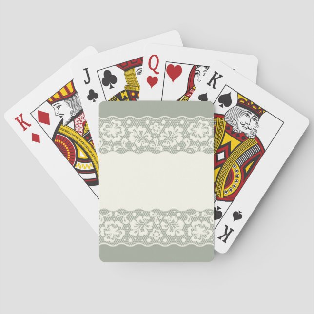 Jeu De Cartes Motif de dentelle, cru 5 de fleur (dos)