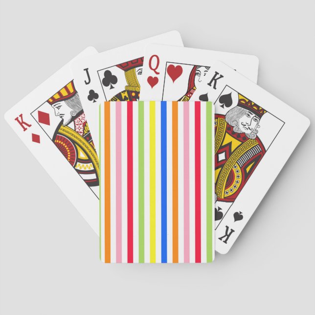 Jeu De Cartes Motif de design de rayures vibrantes et colorées  (dos)