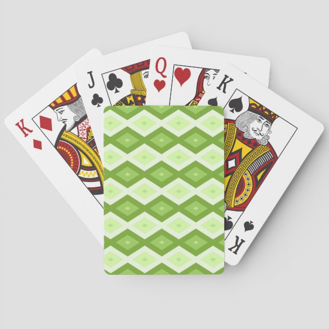 Jeu De Cartes Motif de diamant vert Chartreuse (dos)