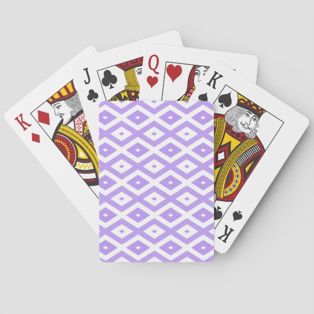 Jeu De Cartes Motif de diamants violet et blanc (dos)