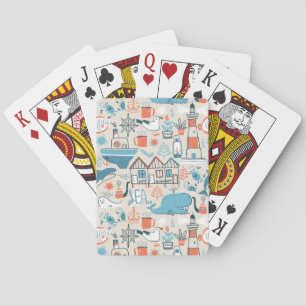 Jeu De Cartes Motif de doodle mignon de la mer du Nord