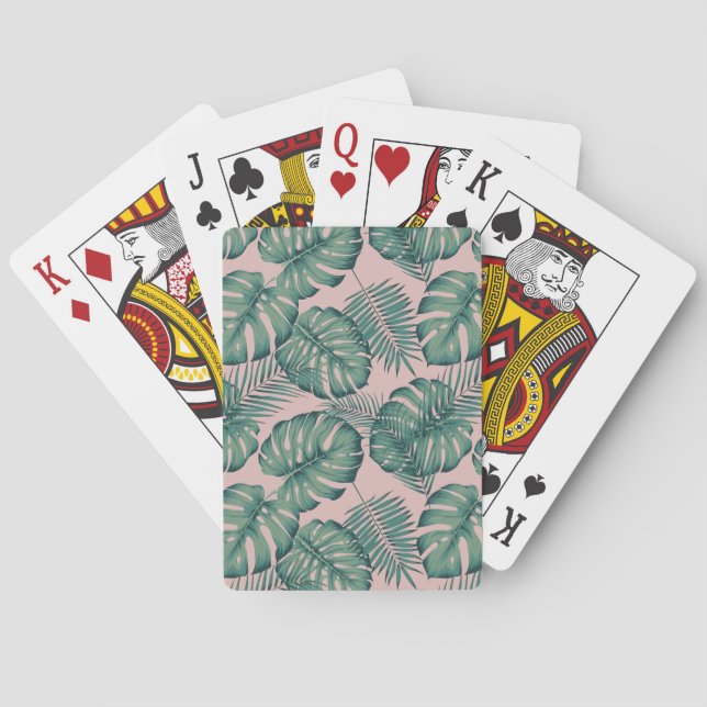 Jeu De Cartes Motif de feuille tropicale (dos)