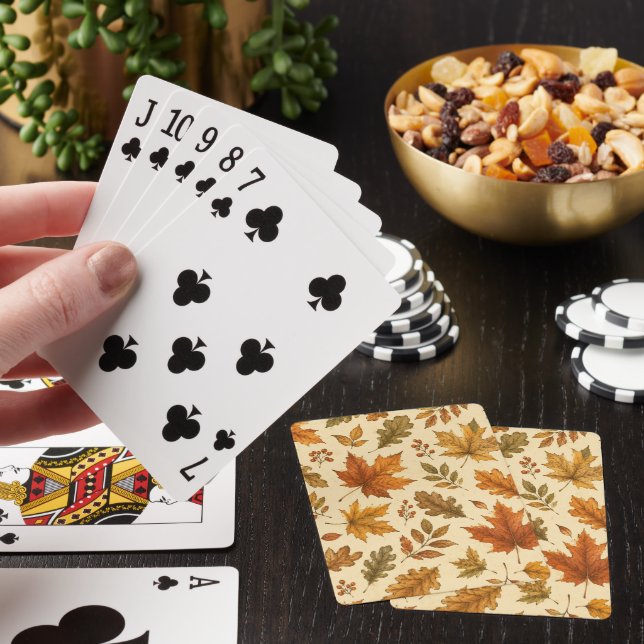 Jeu De Cartes Motif de feuilles d'automne | Feuillage d'automne  (In Situ)