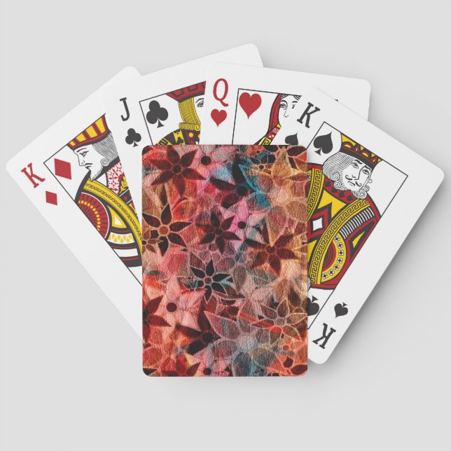 Jeu De Cartes Motif de fleur d'art abstrait #2 (dos)