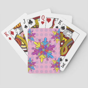 Jeu De Cartes Motif de fleur de kaléidoscope abstrait coloré