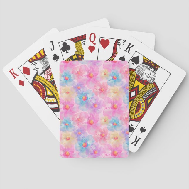 Jeu De Cartes Motif de fleurs (dos)