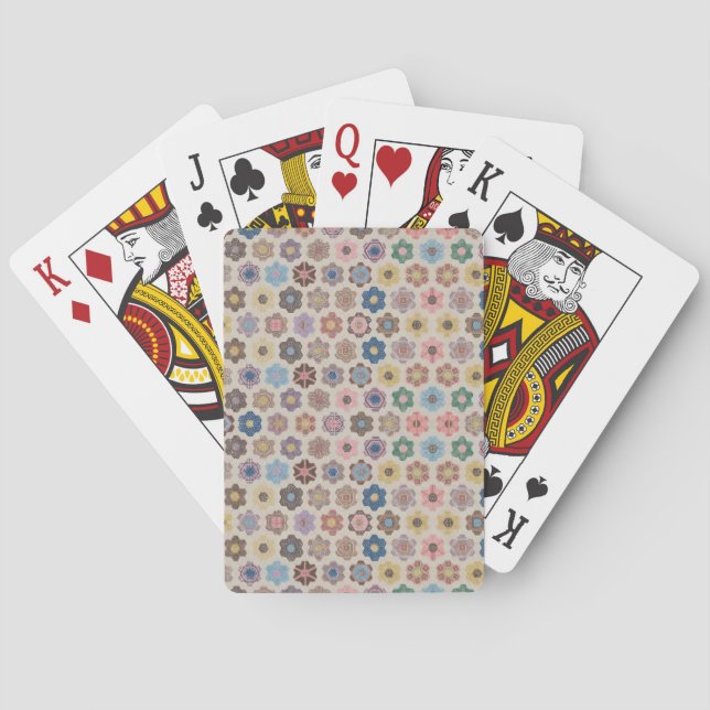Jeu De Cartes Motif de fleurs abstraites (dos)