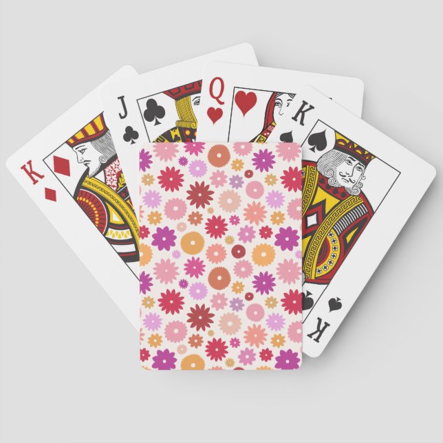 Jeu De Cartes Motif de fleurs colorées (dos)