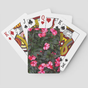 Jeu De Cartes Motif de fleurs d'impatiens de Nouvelle-Guinée ros
