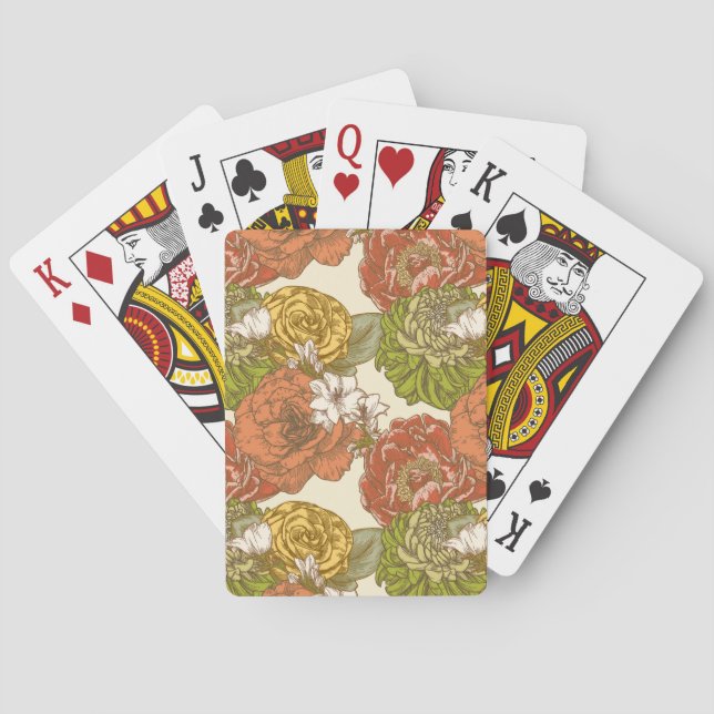 Jeu De Cartes Motif de fleurs du jardin (dos)