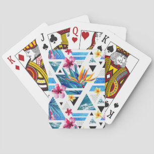 Jeu De Cartes Motif de fleurs géométriques tropicales