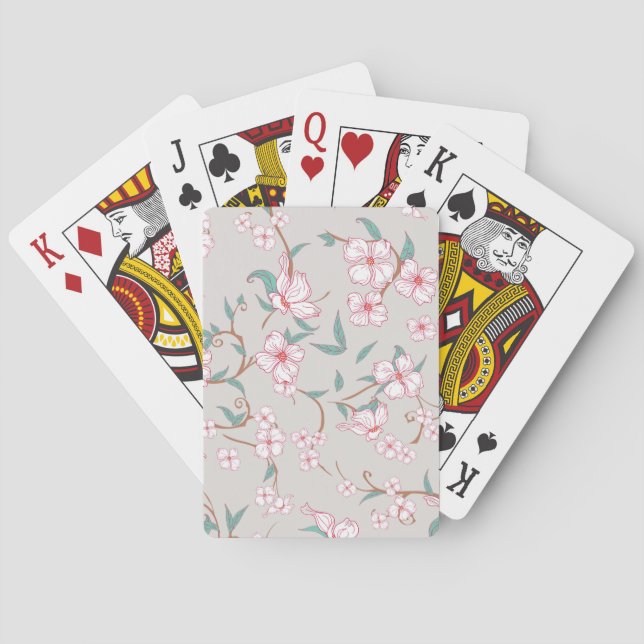 Jeu De Cartes Motif de fleurs inquiétantes (dos)
