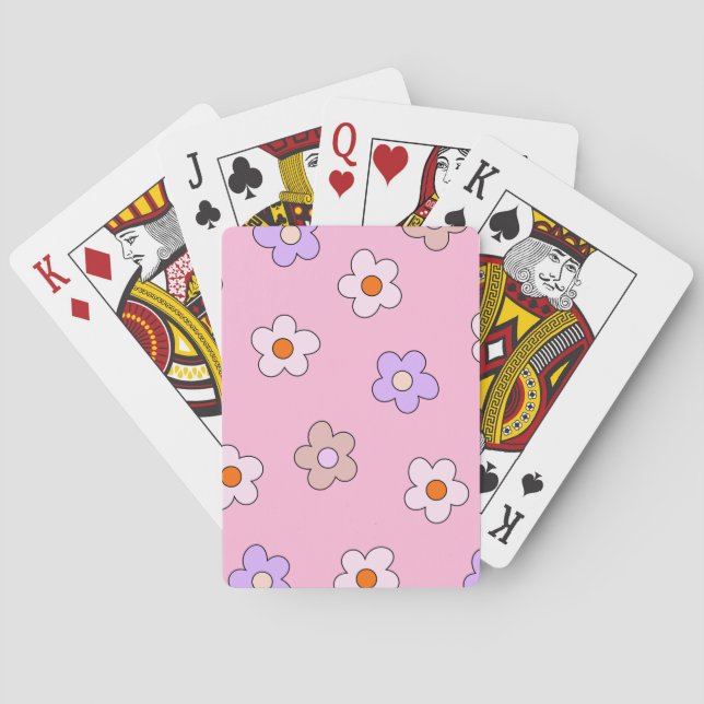 Jeu De Cartes Motif de fleurs pastel mignon (dos)