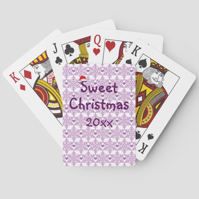 Jeu De Cartes Motif de flocon de neige de Noël doux (dos)