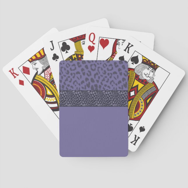Jeu De Cartes Motif de fourrure de léopard pourpre (dos)