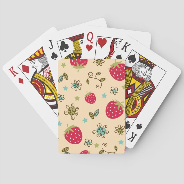 Jeu De Cartes Motif de fraises (dos)