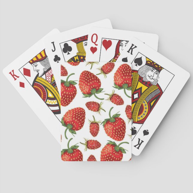 Jeu De Cartes Motif de fraises (dos)