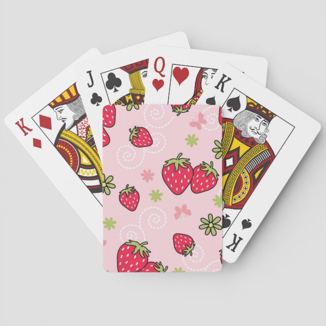 Jeu De Cartes Motif de fraises (dos)