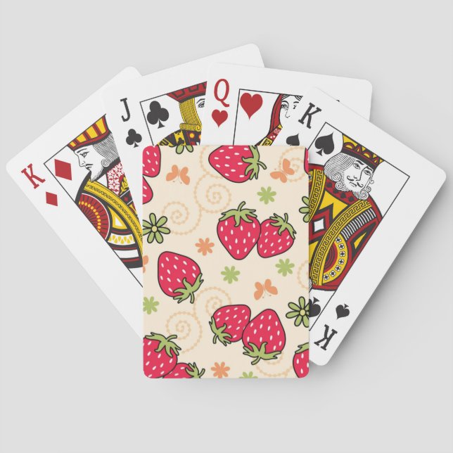 Jeu De Cartes Motif de fraises (dos)