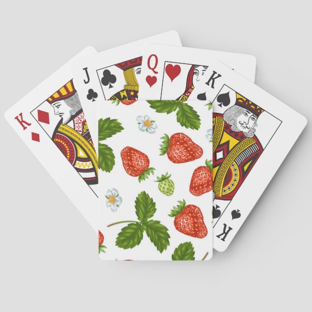 Jeu De Cartes Motif de fraises (dos)