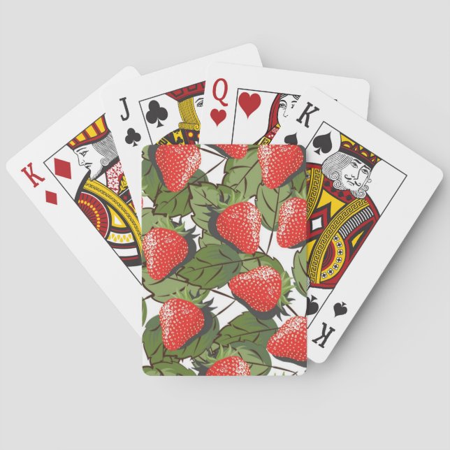 Jeu De Cartes Motif de fraises (dos)