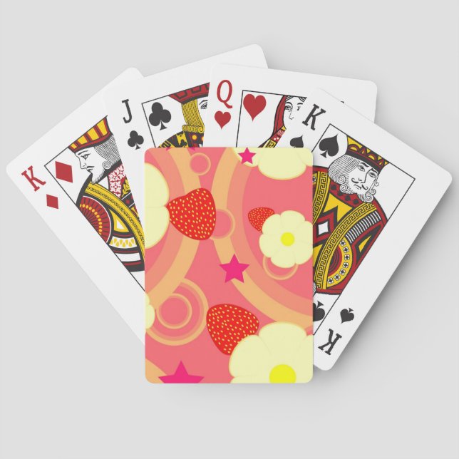 Jeu De Cartes Motif de fraises 2 (dos)