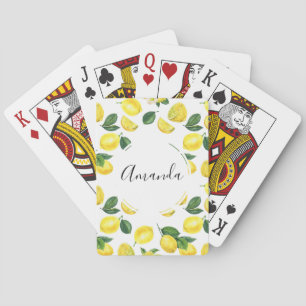 Jeu De Cartes Motif de fruits aux citrons jaunes