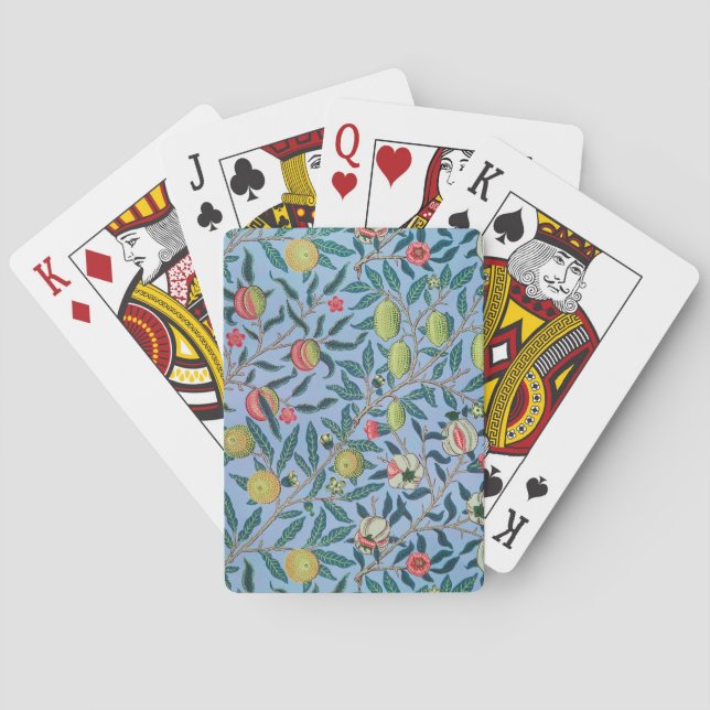 Jeu De Cartes Motif de grenade par William Morris (dos)