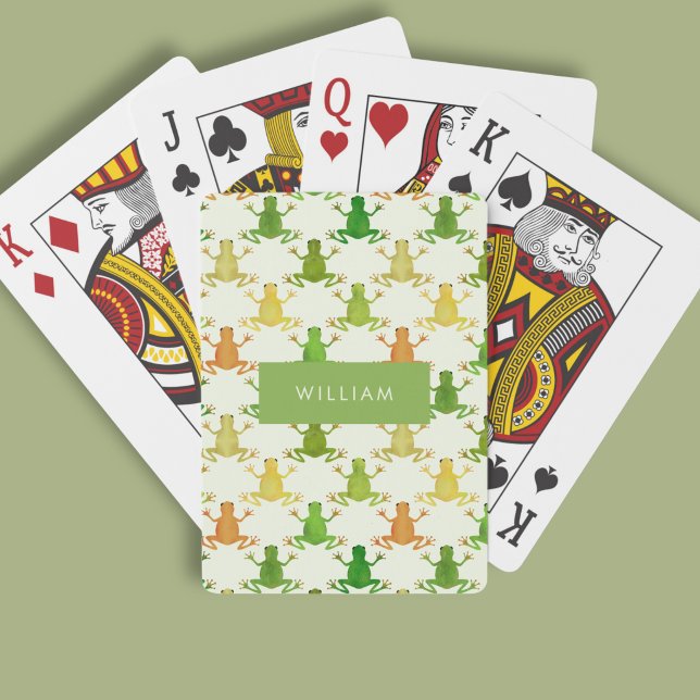 Jeu De Cartes Motif de grenouille (Frog pattern personalized playing cards)
