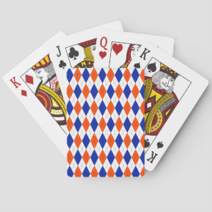 Jeu De Cartes Motif de Jacquard Diamond Orange et Blue Preppy