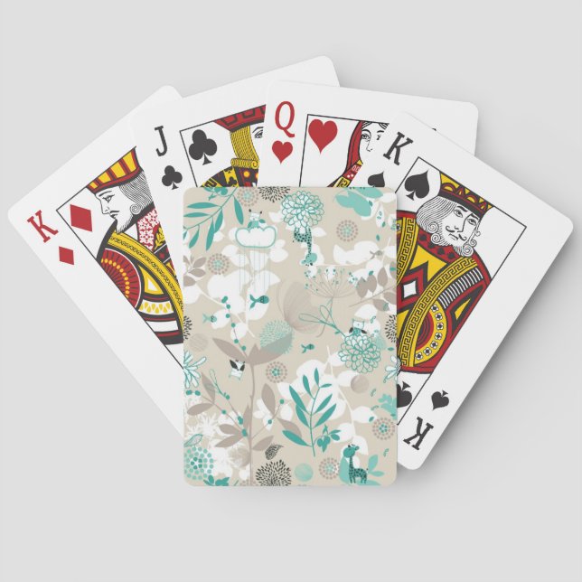 Jeu De Cartes Motif de jardin (dos)