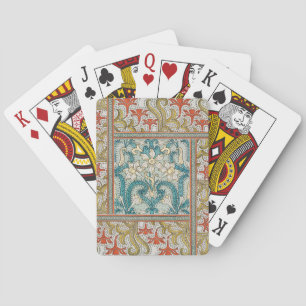 Jeu De Cartes Motif de jonquille Art nouveau vintage Verneuil