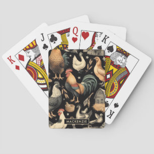 Jeu De Cartes Motif de la ferme de poulet Retro