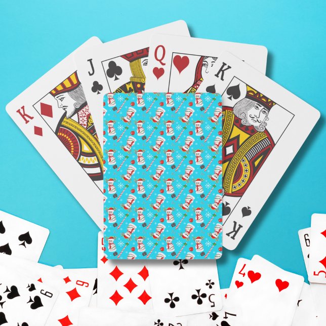 Jeu De Cartes Motif de la fête de Noël de Baseball Snowman (Créateur téléchargé)