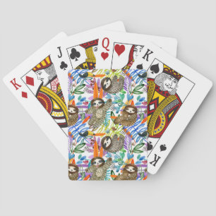 Jeu De Cartes Motif de la jante d'aquarelle de dessin