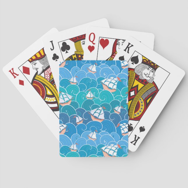 Jeu De Cartes Motif de la mer des Rochers (dos)