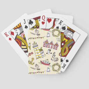 Jeu De Cartes Motif de la scène de la plage