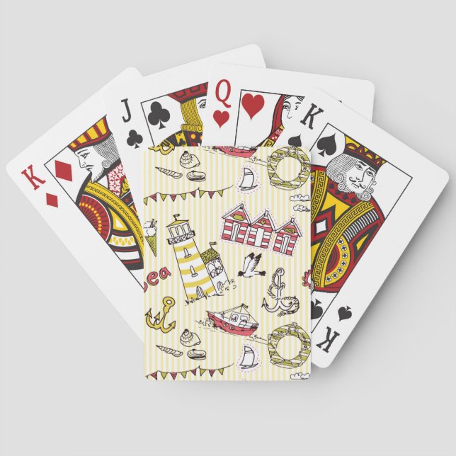 Jeu De Cartes Motif de la scène de la plage (dos)