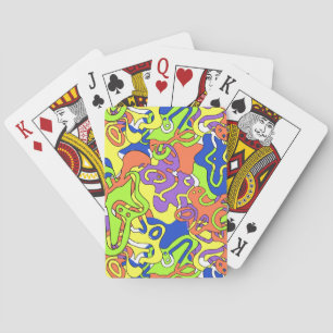 Jeu De Cartes Motif de labyrinthe abstrait néon