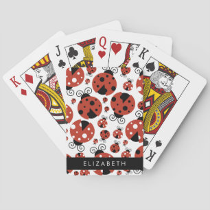Jeu De Cartes Motif De Ladybugs, Red Ladybugs, Votre Nom