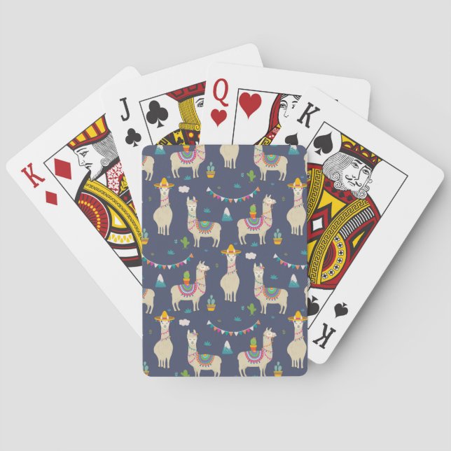 Jeu De Cartes Motif de lama de célébration (dos)