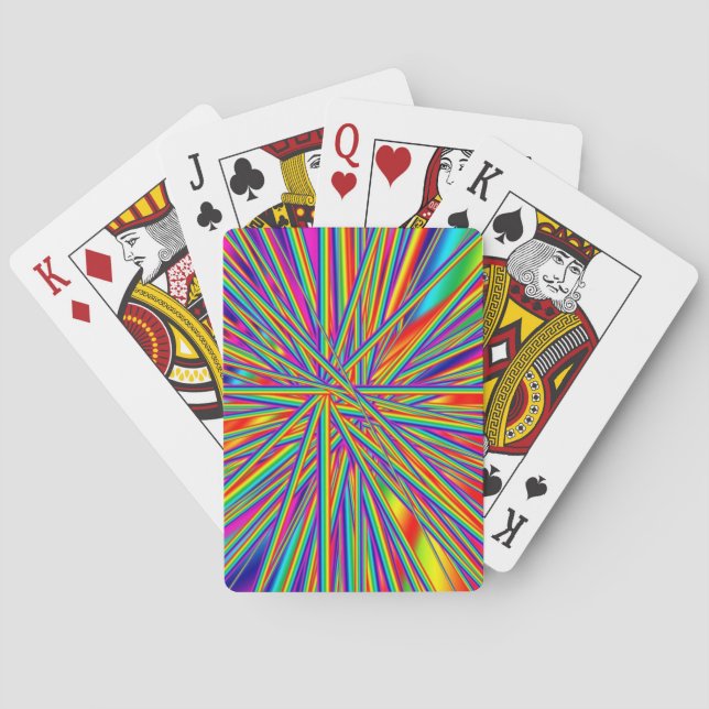 Jeu De Cartes Motif de l'illusion difficile des lasers arc-en-ci (dos)